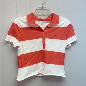 Tommy Hilfiger up cycled cropped polo shirt